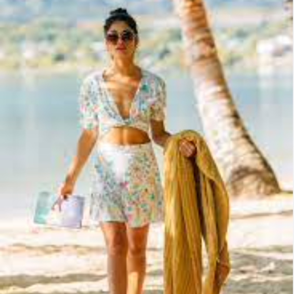 XIX Palms Palm Springs Wrap Top and Palm Springs Ruffle Mini Set